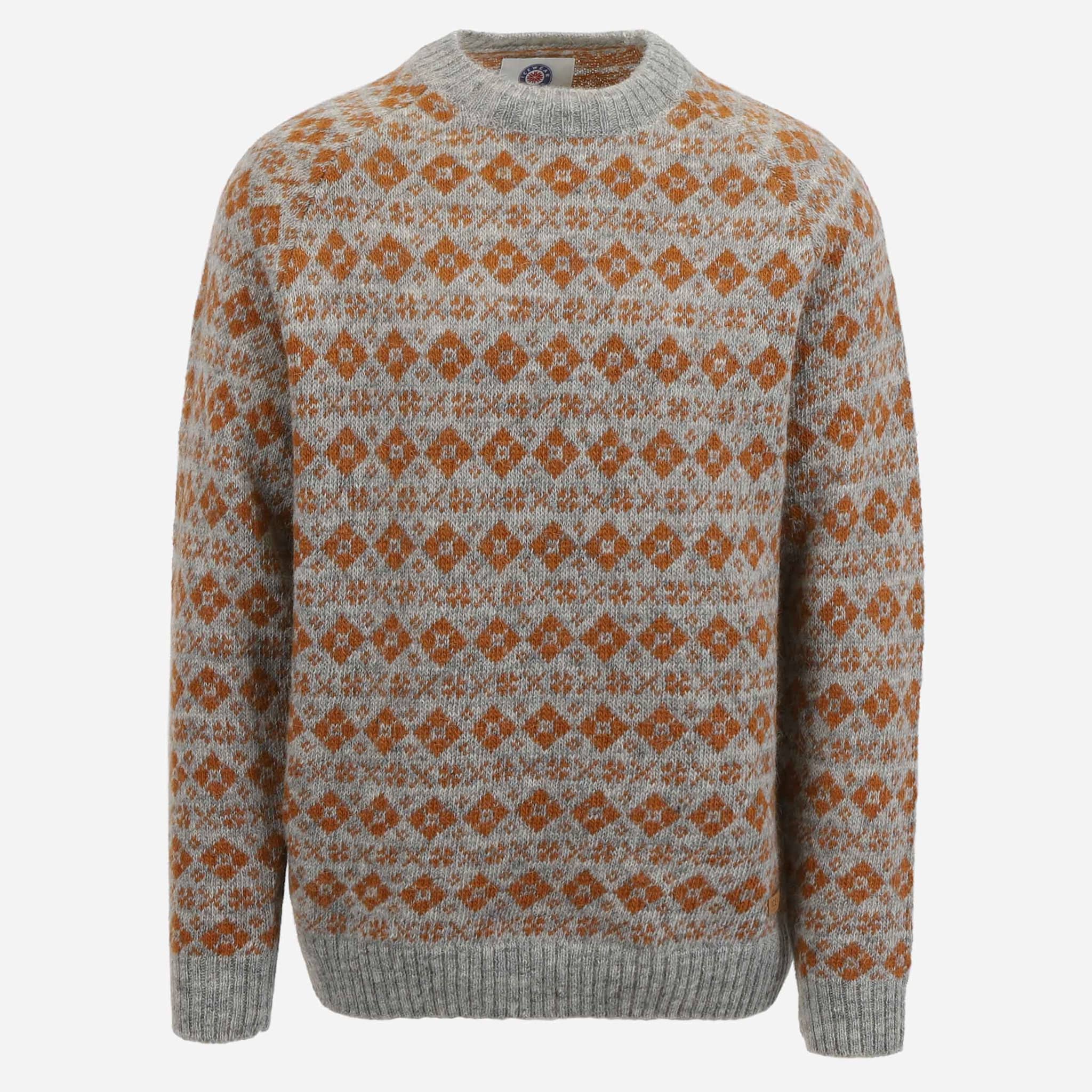 VAGLASKÓGUR男装羊毛砖石针织图案衫